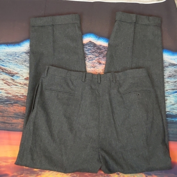 LUCIANO Barbera Gray Wool Pants Size 52 Big & Tall - Picture 2 of 6